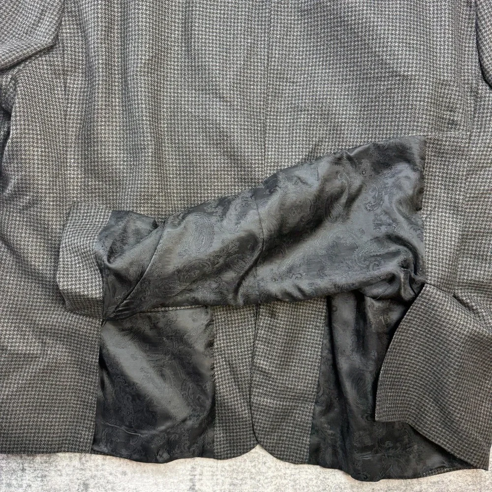 Oak Hill Blazer Jacket Mens 2XLP‎ 50/52 Charcoal Houndstooth Suit Coat Paisley